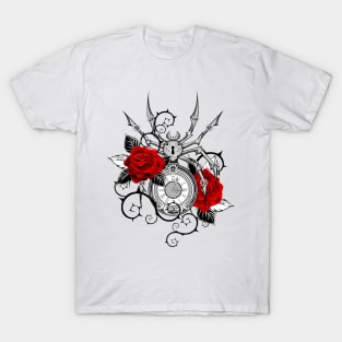 Mechanical Spider with Red Roses T-Shirt